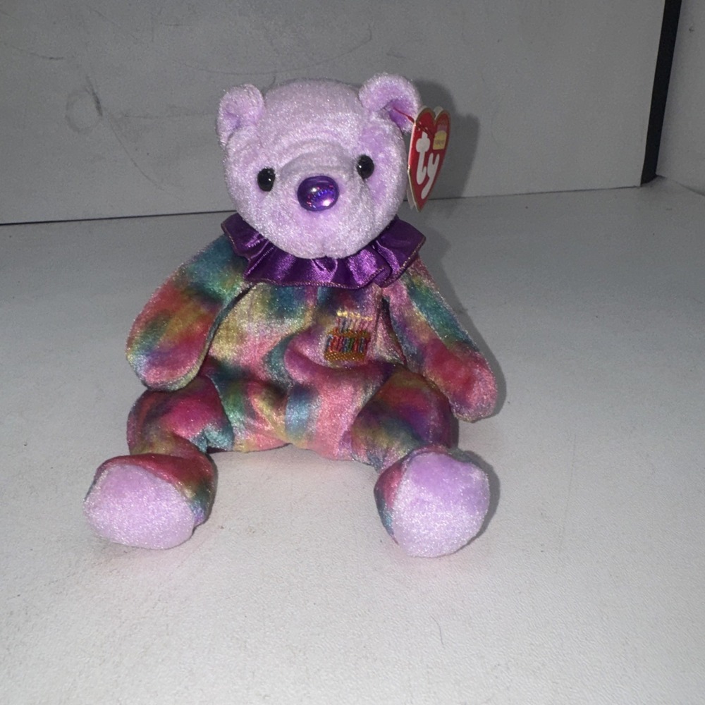 Ty Beanie Babies February Birthday Bear (2001 Retired) #4389 W/Tag Cover